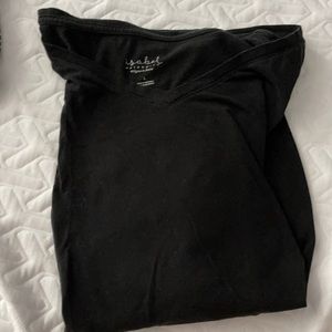 V neck black maternity tee